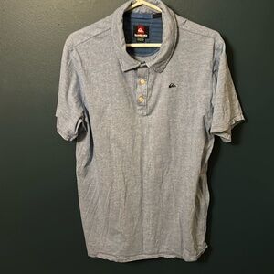 Quicksilver Men’s 3 Button Polo Light Blue Size XL
